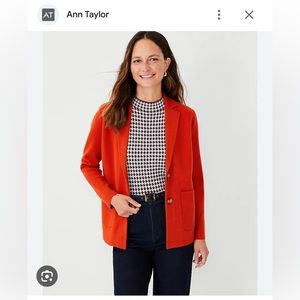 XL Red Ann Taylor sweater blazer